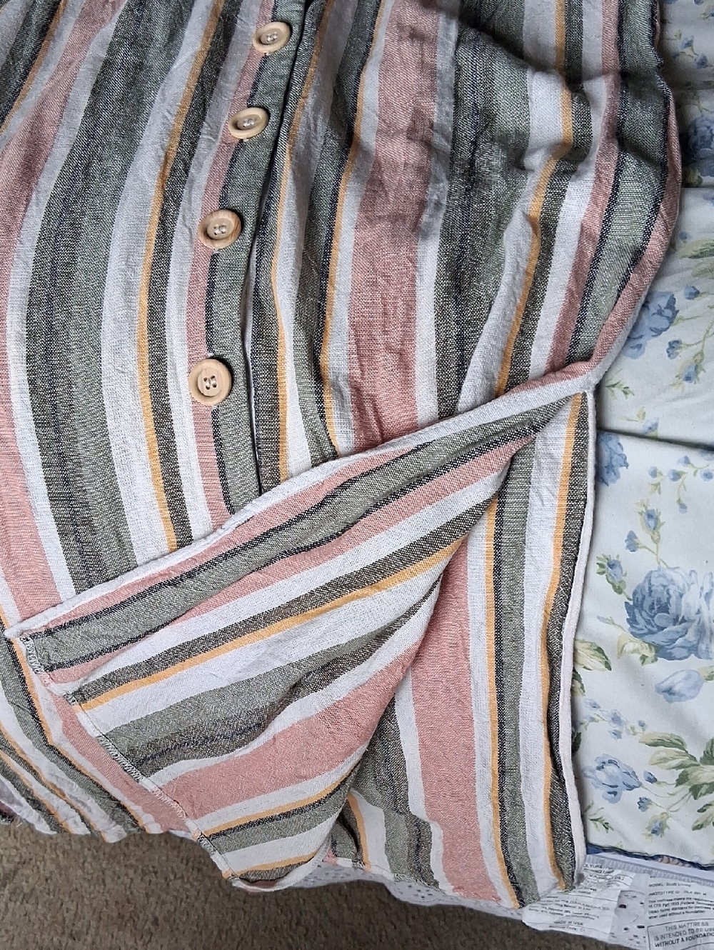 Miss Selfridge Striped Viscos And Linen Midi Dress SriLanka Sz 4 - Picture 6 of 12